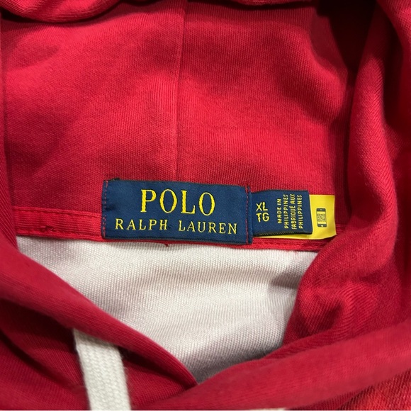 POLO Ralph Lauren Ombre Spectre Hoodie Sweatshirt Mens XL Colorblock Red Blue - Picture 2 of 5